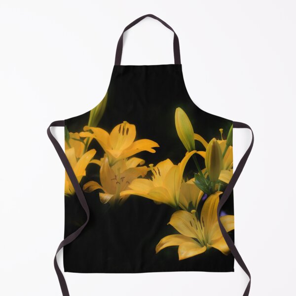 Item preview, Yellow lilies on black background designed and sold by olena2552.