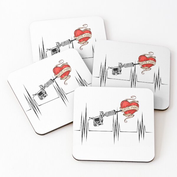 Item preview, EKG Heartbeat Heart diagram Tattoos designed and sold by Elwetritsche.
