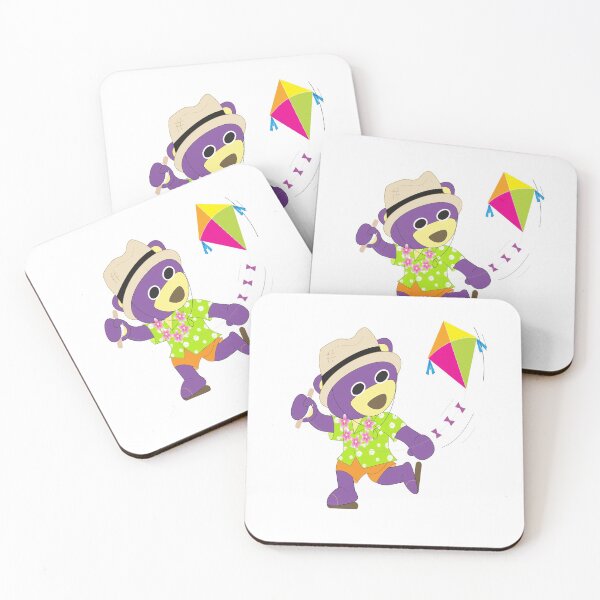 Item preview, Mr.Purple bear in Hawaii shirt play the kite. designed and sold by Figaro-17.