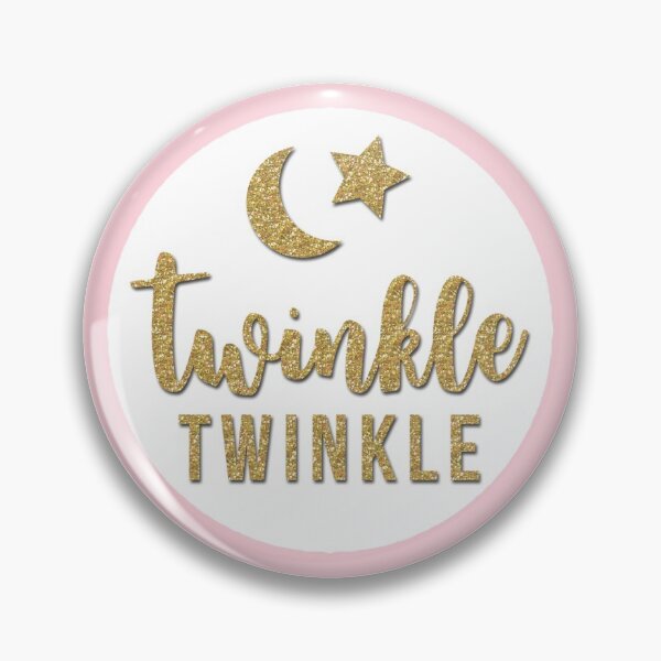 Item preview, Twinkle Twinkle Little Star Pink & Gold Round Circle designed and sold by CyanSkyDesign.