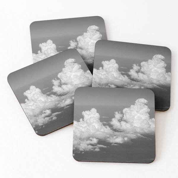 Item preview, Blue sky and white clouds seen from a plane window, black and white designed and sold by AgaRadDesigns.