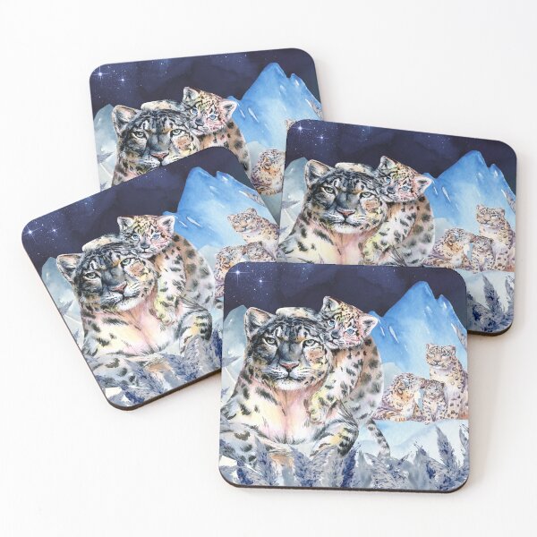 Item preview, Snow Leopard family love. Warmth in the Cold. designed and sold by Orianah.