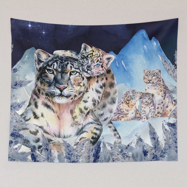 Item preview, Snow Leopard family love. Warmth in the Cold. designed and sold by Orianah.