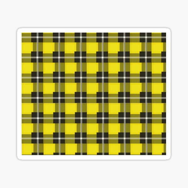Yellow tartan Printed Sticker
