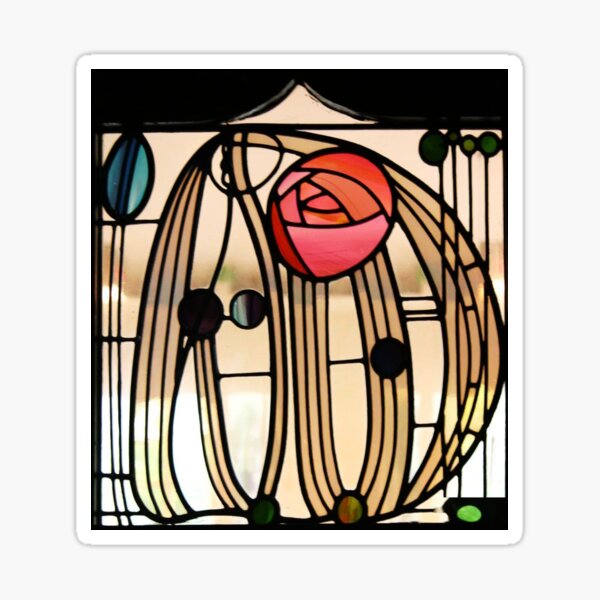 "Stained glass window, The Hill House GlasgowCharles Rennie Mackintosh