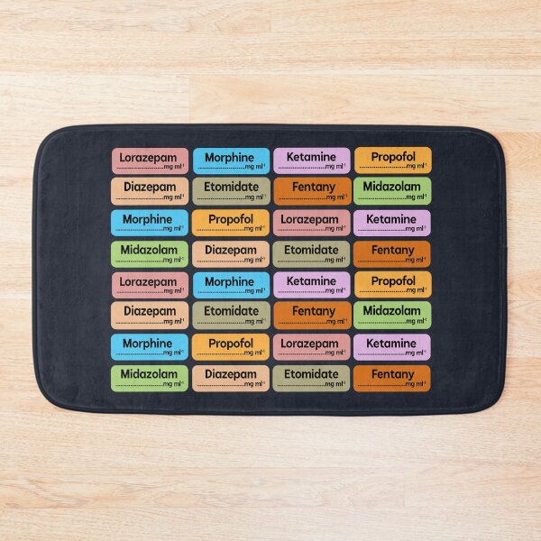 Item preview, CRNA - anesthesia drugs_color coded syringe labels of eight drugs Design designed and sold by GalacticDust.