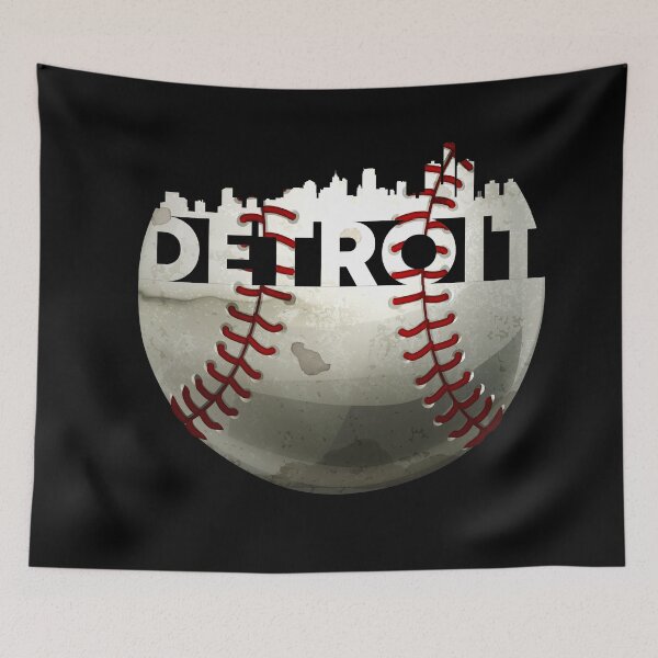 Item preview, Unique Vintage Detroit Baseball Ball With Detroit City Skyline designed and sold by Urosek.
