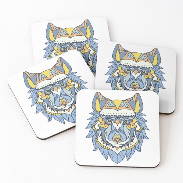 Item preview, Cute Geometric Polygonal Bohemian Tribal Wolf designed and sold by ozunu.