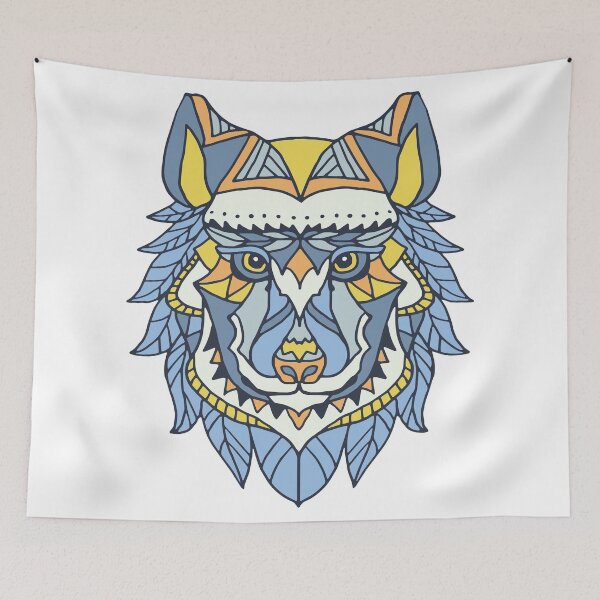Item preview, Cute Geometric Polygonal Bohemian Tribal Wolf designed and sold by ozunu.
