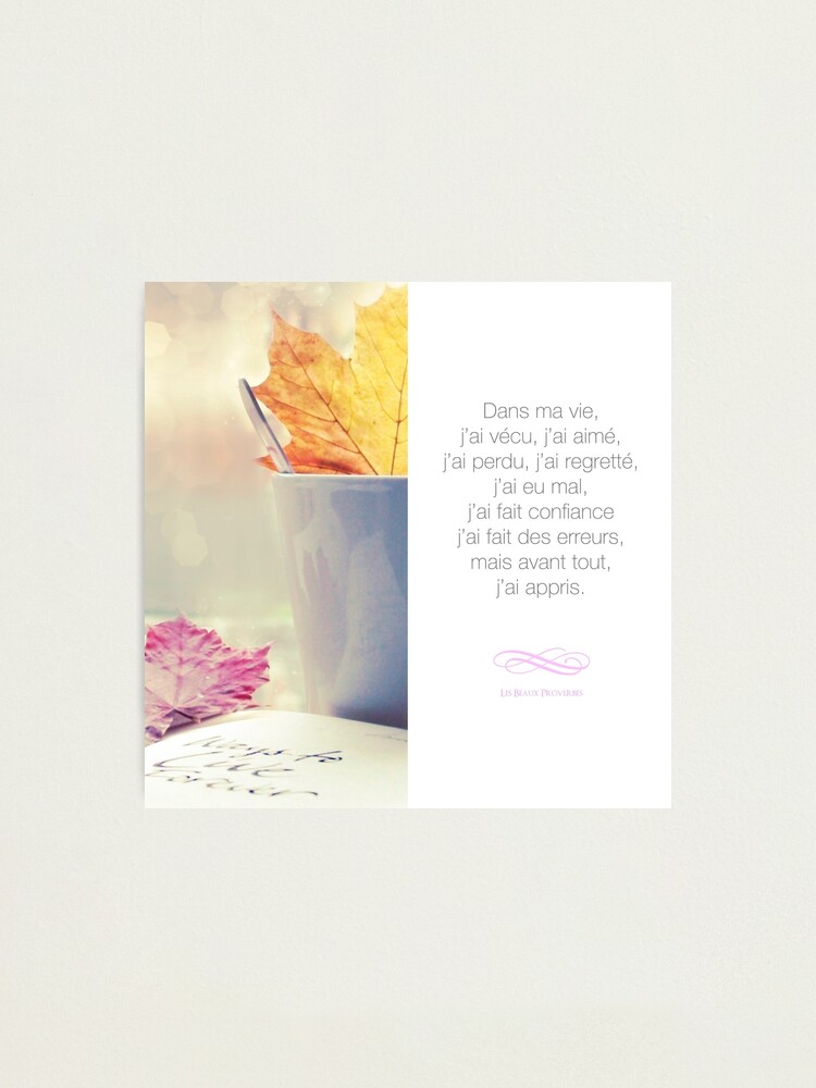 Impression Photo J Ai Appris Citation Sur La Motivation Par Beauxproverbes Redbubble