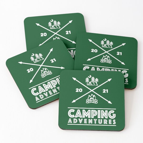 Item preview, Camping Adventures 2021 Minimal Crest designed and sold by Happy Puppy Print On Demand.