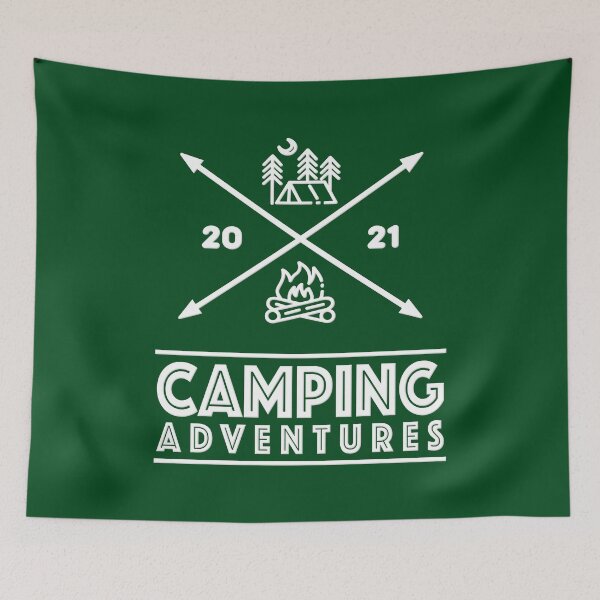 Item preview, Camping Adventures 2021 Minimal Crest designed and sold by Happy Puppy Print On Demand.