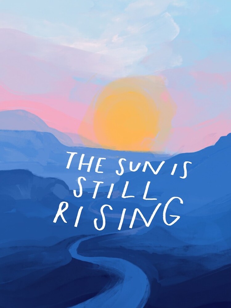 Thumbnail 4 of 4, iPhone Case, The Sun Is Still Rising - Inspirational Quote and Abstract Blue Mountain Sunrise Landscape - Painted by Morgan Harper Nichols designed and sold by morgansgoods.
