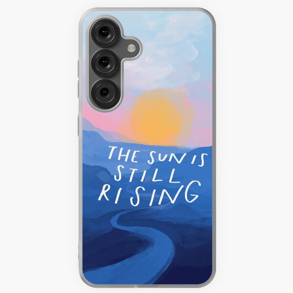Item preview, The Sun Is Still Rising - Inspirational Quote and Abstract Blue Mountain Sunrise Landscape - Painted by Morgan Harper Nichols designed and sold by morgansgoods.