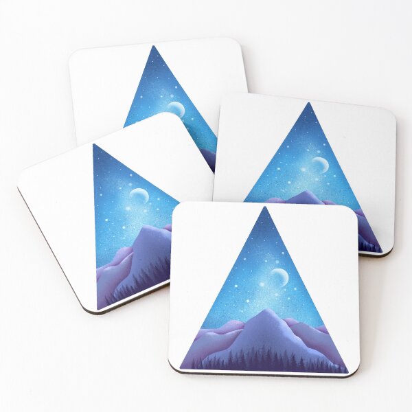 Item preview, mountain forest night sky moon designed and sold by LavrushaArt.