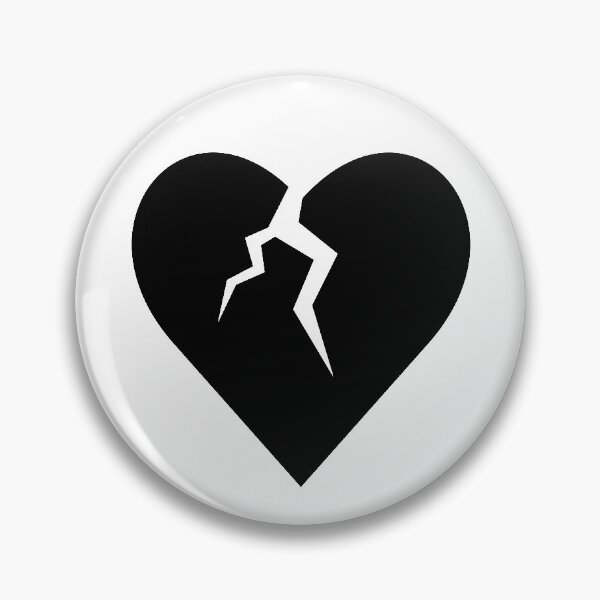 Item preview, Broken Heart (Black on White) designed and sold by 11thIdeaDesigns.