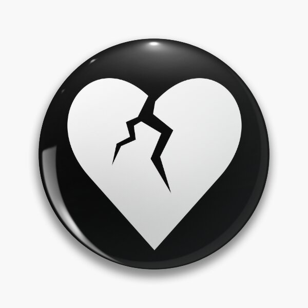 Item preview, Broken Heart (White on Black) designed and sold by 11thIdeaDesigns.