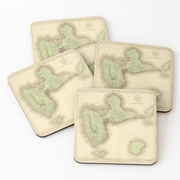 Item preview, Old Guadeloupe Island Map (1825) Vintage Gwadloup Isle Atlas designed and sold by BravuraMedia.
