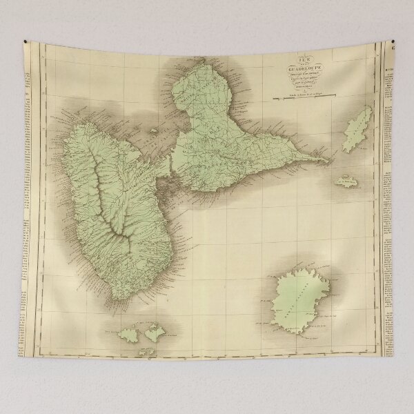 Item preview, Old Guadeloupe Island Map (1825) Vintage Gwadloup Isle Atlas designed and sold by BravuraMedia.