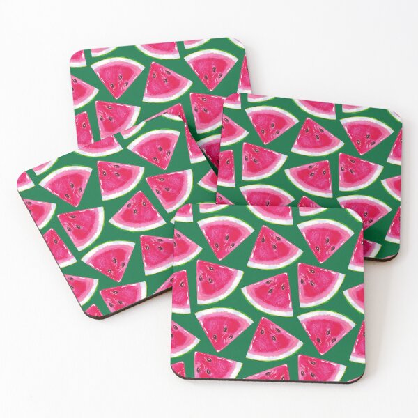 Item preview, Watermelon slices on a dark green background designed and sold by Colibri77.