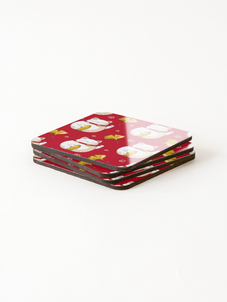 Thumbnail 4 of 5, Coasters (Set of 4), Maneki Kitty designed and sold by sofiatheof.