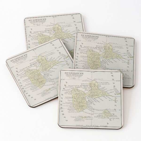 Item preview, Old Guadeloupe Island Map (1912) Vintage Gwadloup Isle Atlas designed and sold by BravuraMedia.