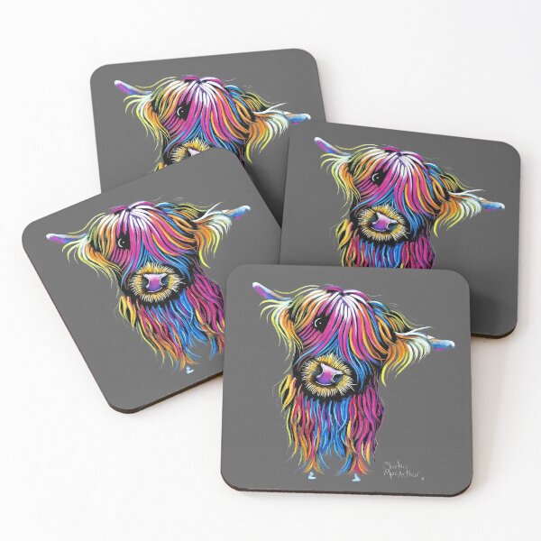 Item preview, CoW PRiNT SCoTTiSH HiGHLaND ' MaRVeLouS MaBeL oN GReY ' BY SHiRLeY MacARTHuR designed and sold by Shirley MacArthur Art.