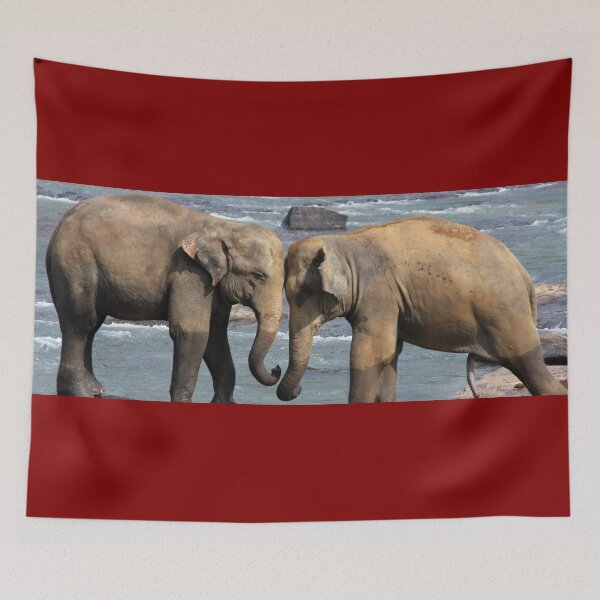 Item preview, Loving a pair of wild elephants designed and sold by YOWO-ART.