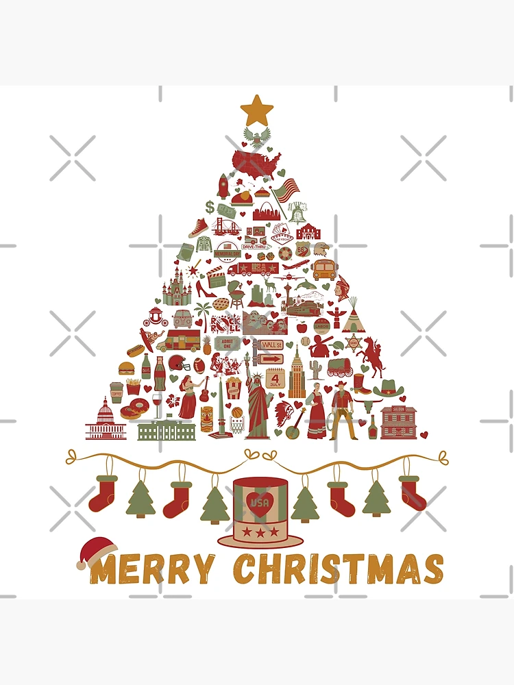 Merry Christmas USA | American Christmas Tree Made Up of US