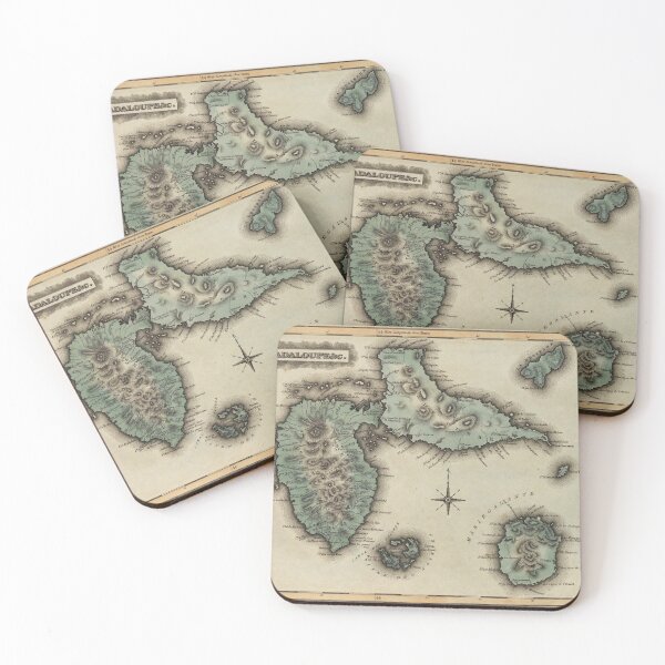 Item preview, Old Guadeloupe Island Map (1823) Vintage Gwadloup Isle Atlas designed and sold by BravuraMedia.