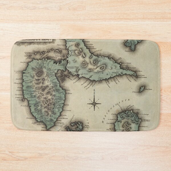 Item preview, Old Guadeloupe Island Map (1823) Vintage Gwadloup Isle Atlas designed and sold by BravuraMedia.