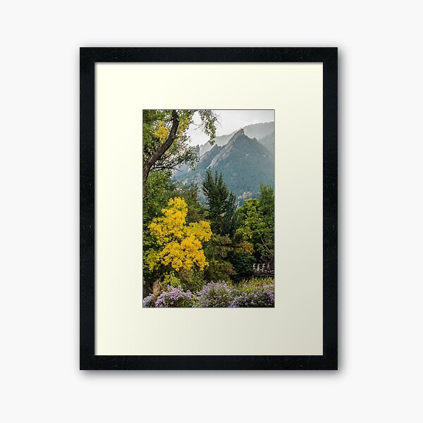 Flatirons Fall Silhoette Framed Art Print
