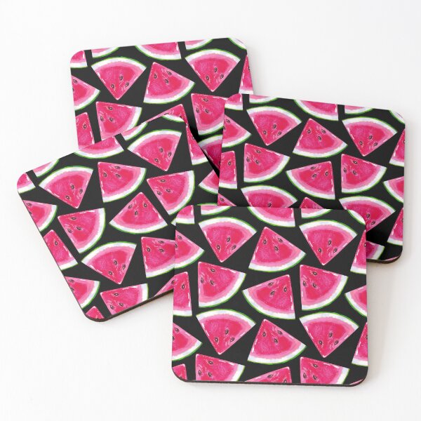 Item preview, Watermelon slices on a black background designed and sold by Colibri77.