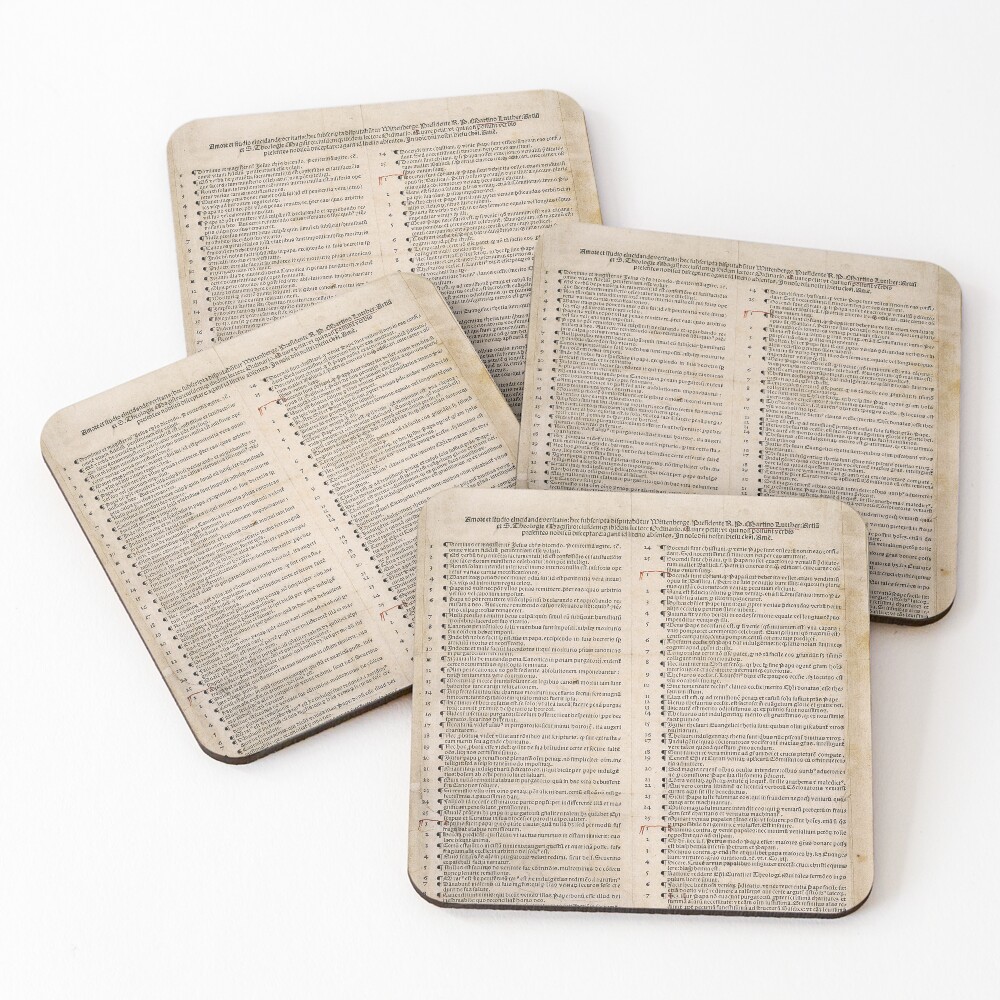 Ninety-Five Theses (1517 Nuremberg print) Coasters (Set of 4)