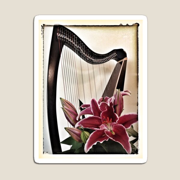 Harp and Lilies Magnet