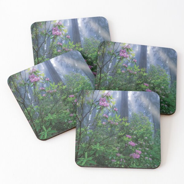 Item preview, Rhododendron Flowers And Coast Redwoods In Fog Redwood National Park California designed and sold by SusanDavies76.