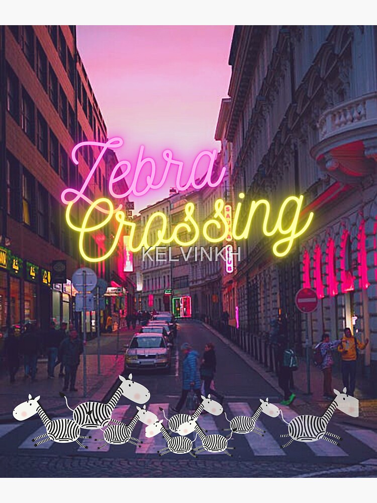 "Zebra crossing Zebra crossing in group in city street" Sticker for
