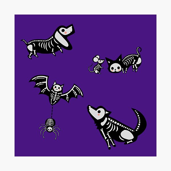 Item preview, Skeleton animal friends  - cute designed and sold by MotherOfBears.