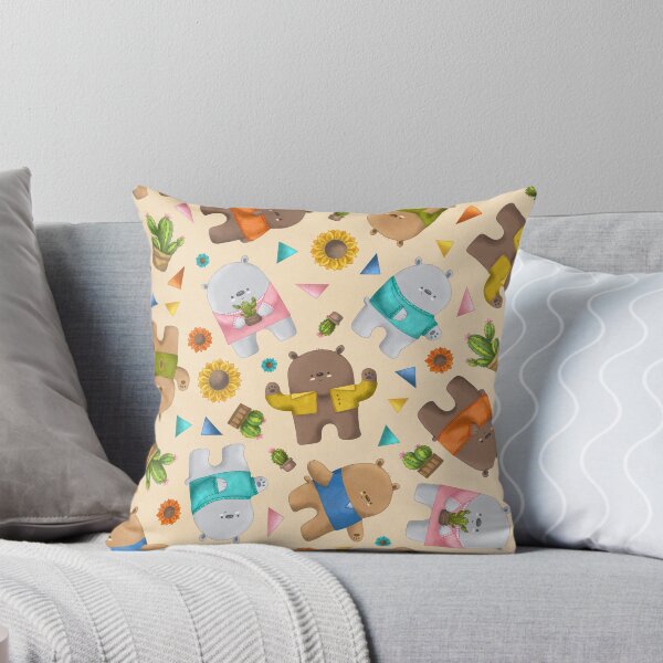 Item preview, Bears Cactuses Sunflowers - Porridge Yellow designed and sold by by-lauren.