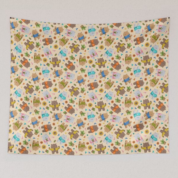 Item preview, Bears Cactuses Sunflowers - Porridge Yellow designed and sold by by-lauren.