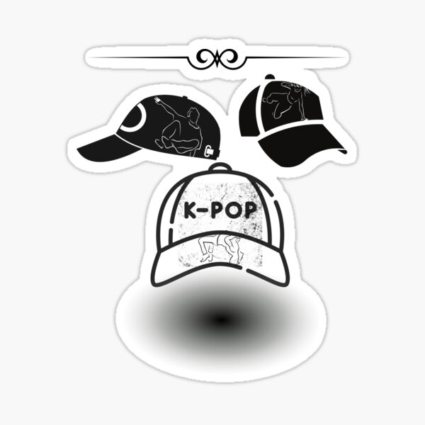 "K Pop Design wall art_Black and White " Sticker for Sale by