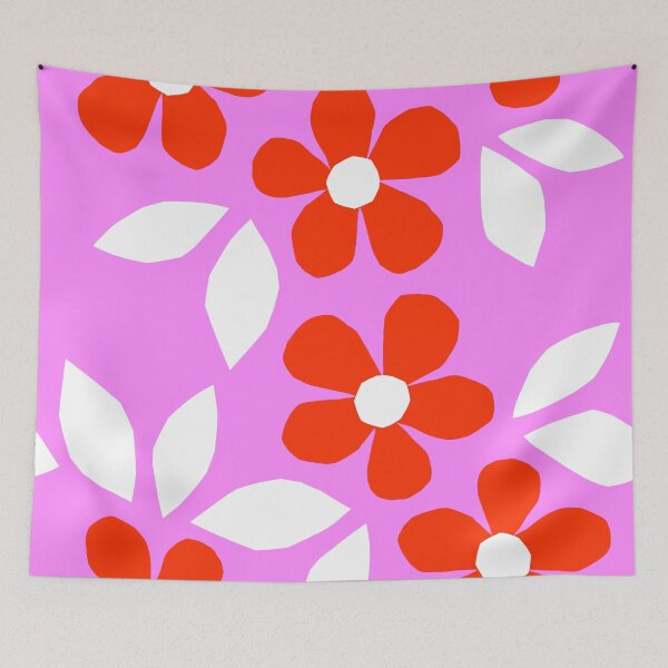 Item preview, Copy of Bloom Happy - Retro Floral Collage Nº2 Red and Pink designed and sold by Dominiquevari.