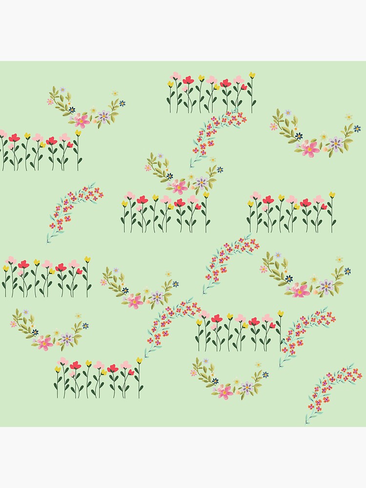 Thumbnail 3 of 3, Sticker, Flowers in green designed and sold by Semapemodiba.