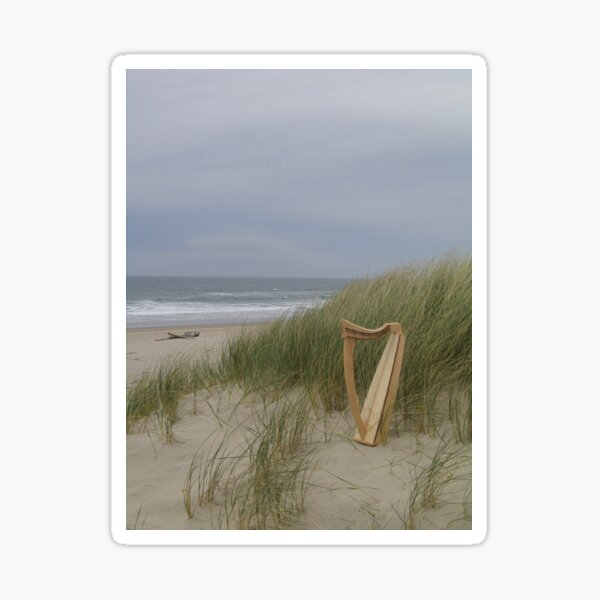 Harp at the Beach Sticker