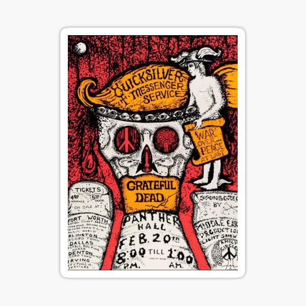 NEW Vintage Grateful Dead Skeleton Jack in the Box 1990's Window Sticker Decal 