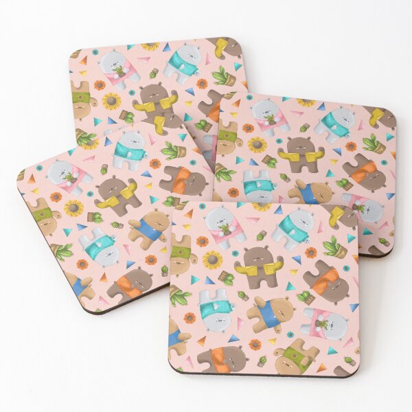 Item preview, Bears Cactuses Sunflowers - Powder Pink designed and sold by by-lauren.