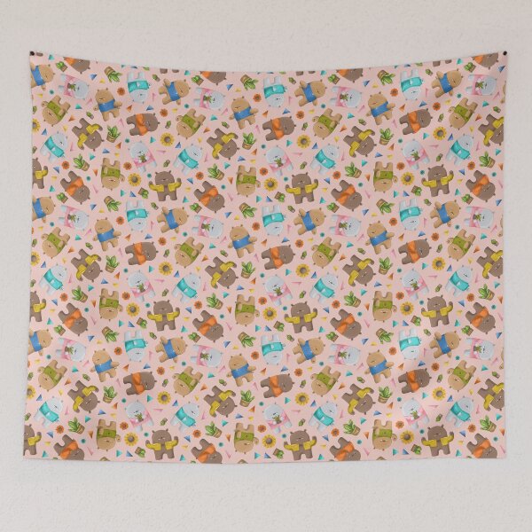 Item preview, Bears Cactuses Sunflowers - Powder Pink designed and sold by by-lauren.
