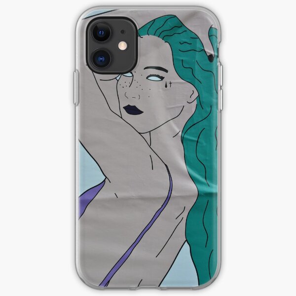 the strong beauty with the green hair iPhone Soft Case