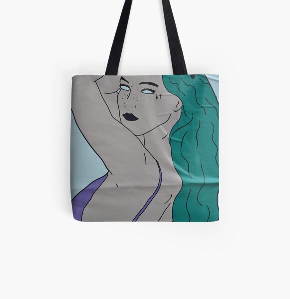 the strong beauty with the green hair All Over Print Tote Bag