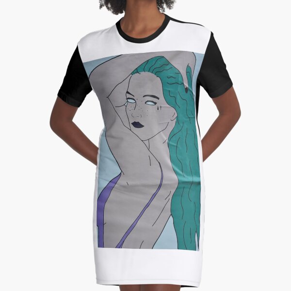 the strong beauty with the green hair Graphic T-Shirt Dress